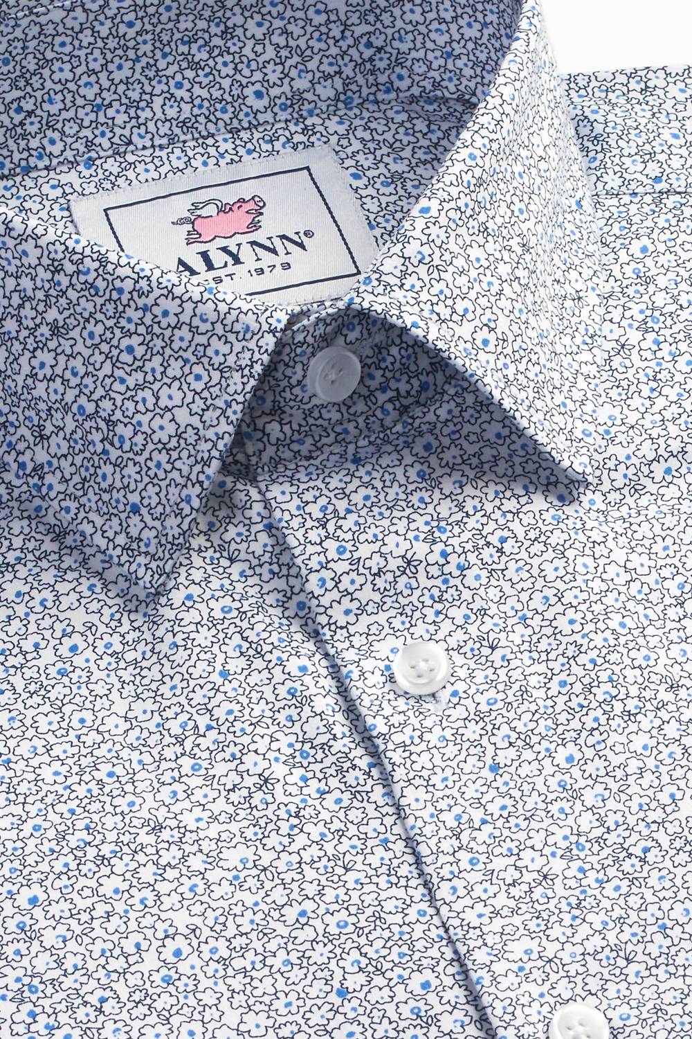 Alynn - Men's Reid Floral Untuckable Slim Fit Dress Shirt