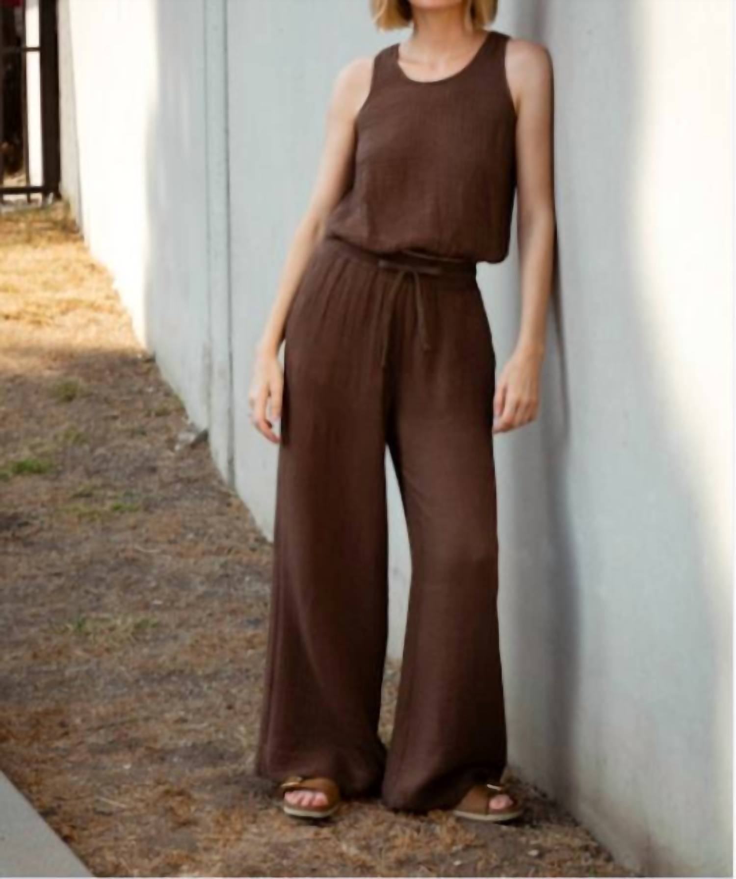 Caydn - Bailey Gauze Wide Leg Pants