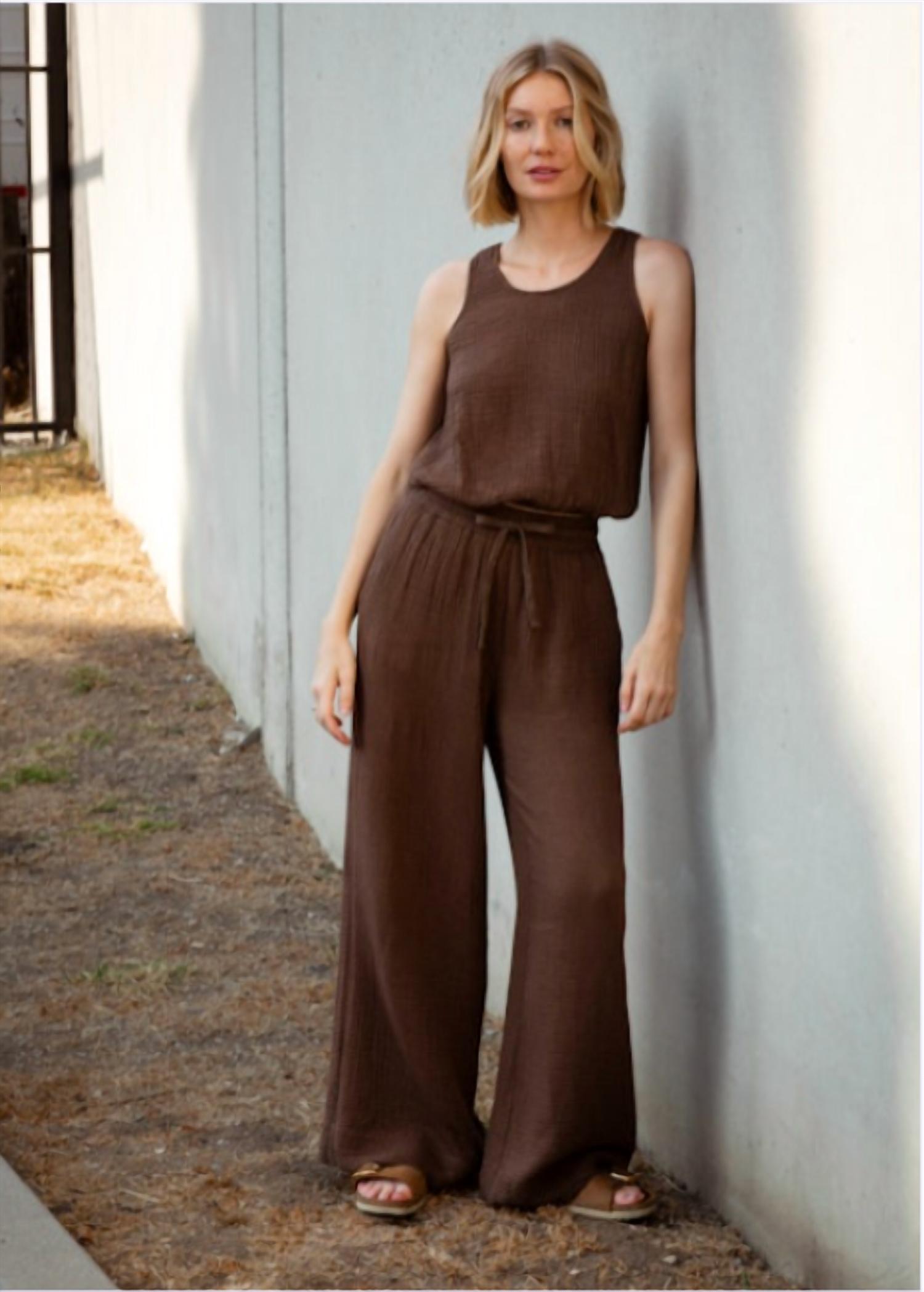 Caydn - Bailey Gauze Wide Leg Pants