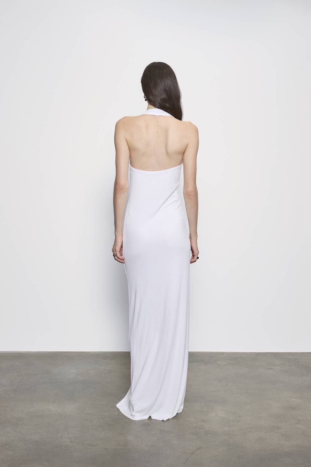 Enza Costa - SILK RIB U HALTER FLUID MAXI DRESS