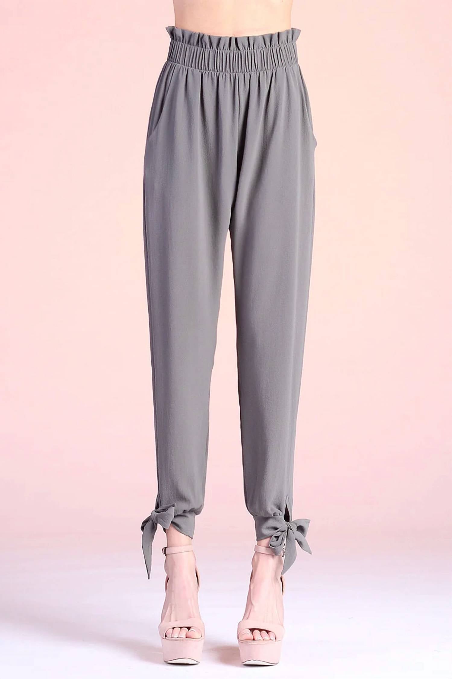 Tyche - Ruffle Waist Ankle Pants