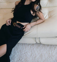 Stillwater - Stretch Linen Cargo Knotch Waist Maxi Skirt