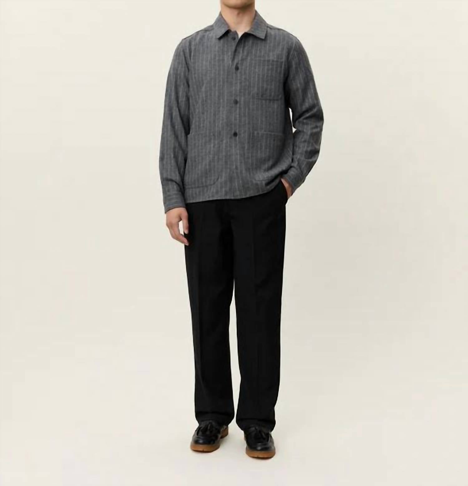 Les Deux - Layton Pinstripe Mouline Overshirt