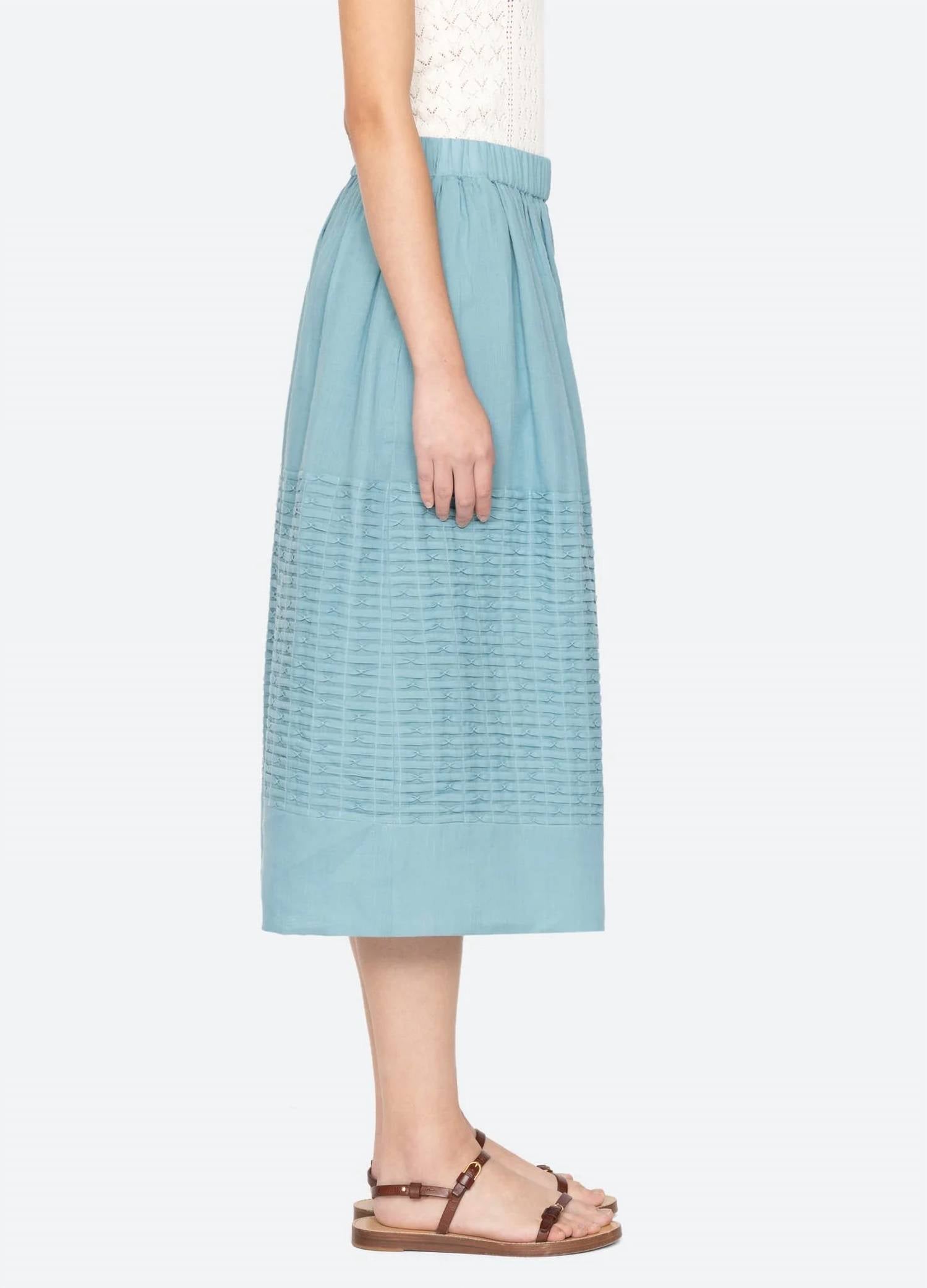 Sea - Pintuck Midi Skirt