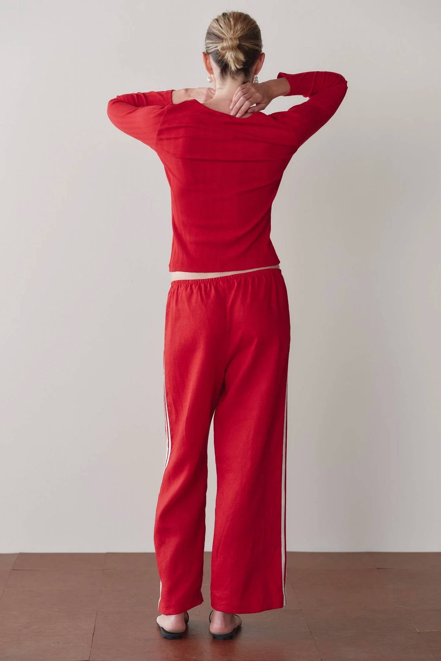 Donni. - Linen Crop Racer Pant