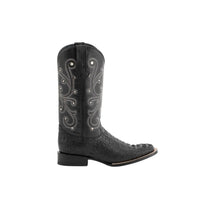 Ferrini Men's Caiman Crocodile-print Western Boots in black - men's boots - detail view