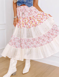 Pol - Floral Fields High Waisted Midi Skirt