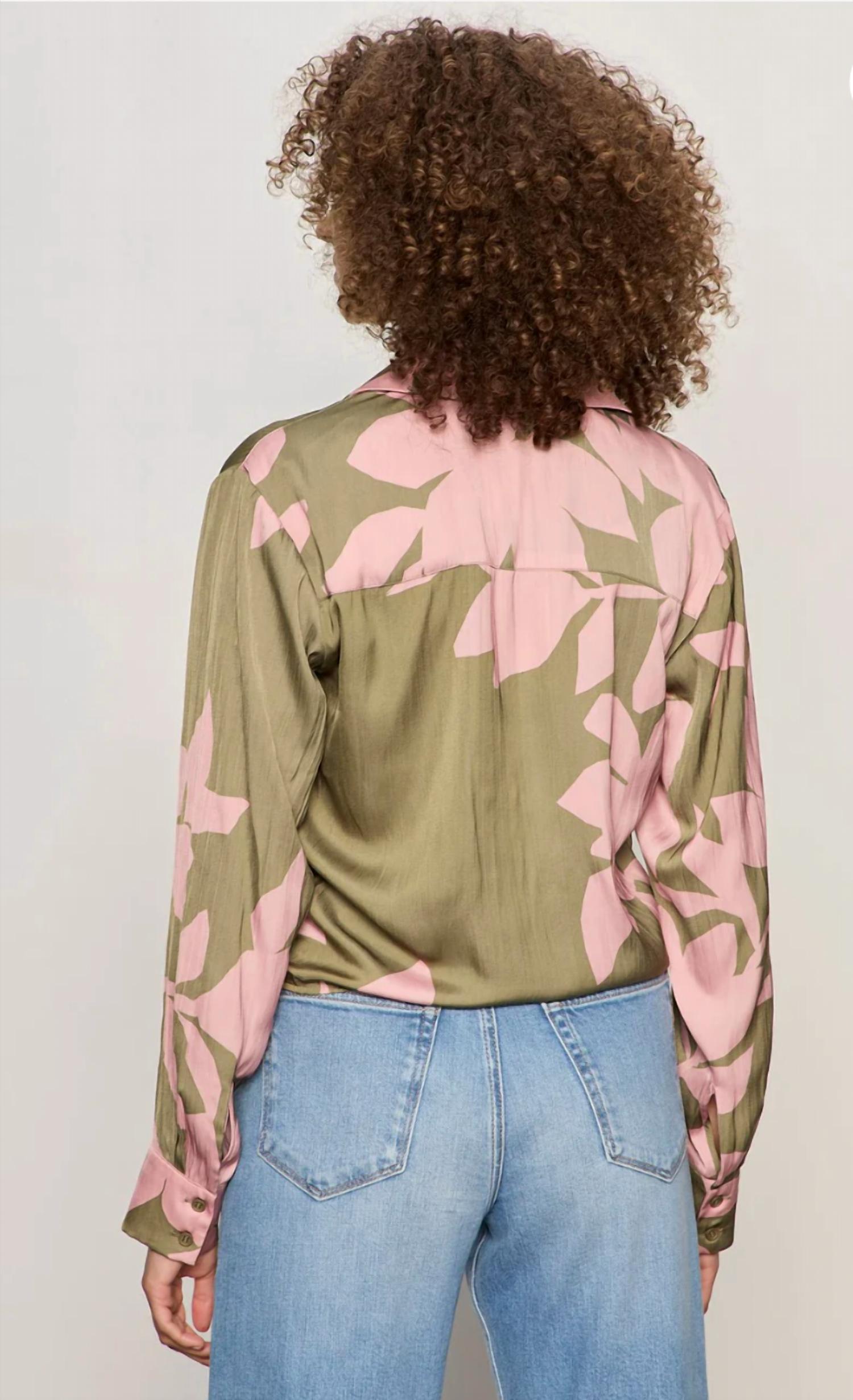 Sanctuary Lover Tie Shirt in pink silhouette - women's shirt - alternate view