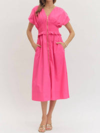 Entro - Smocked Midi Dress
