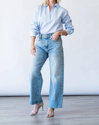 Frame - Striped Long Sleeve Pullover Top