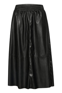 Kaffe - Kamikka Faux Leather A-line Midi Skirt