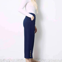 Up! - Women's Solid Amalfi Wide Leg Cropped Pant