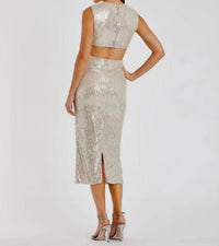 Mac Duggal - Sequin Cutout Midi Dress