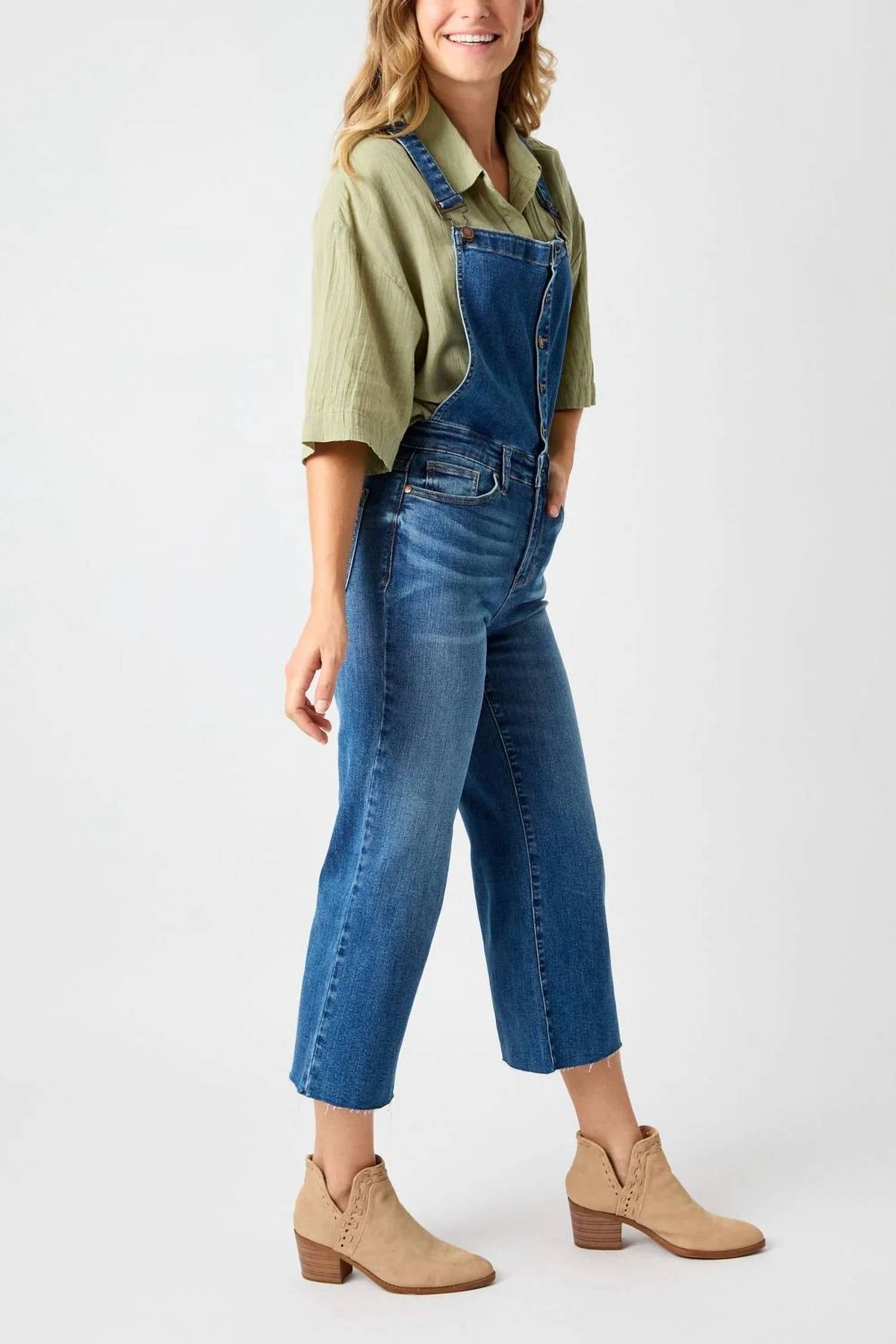 Judy Blue - High Waist Wide Leg Crop Overalls