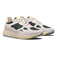 CLAE Men's Zuma Sneakers in quiet grey forest wax yellow - men's sneaker - detail view