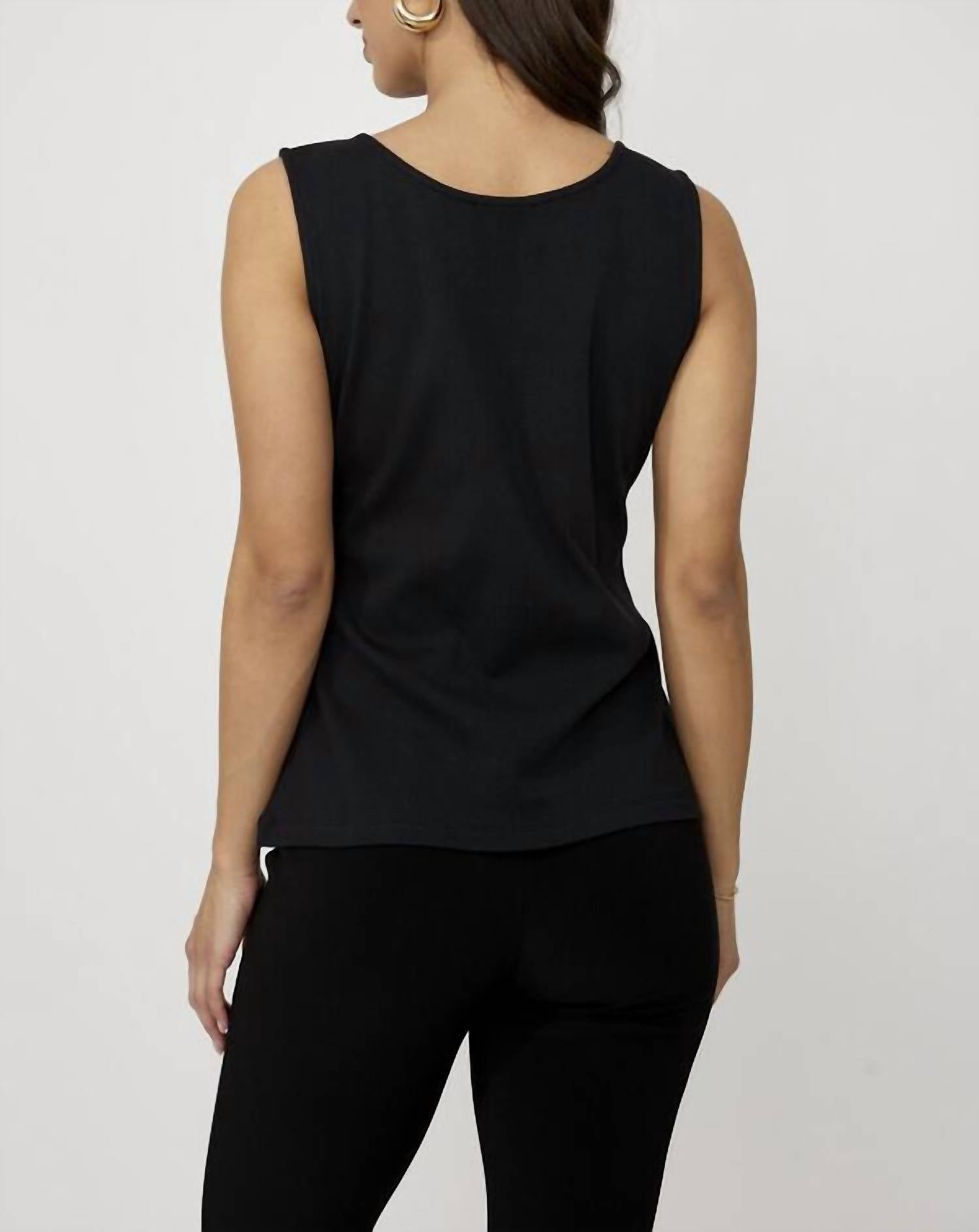 Frank Lyman Sleeveless Crew Neck Top in black - women's tank top - alternate view