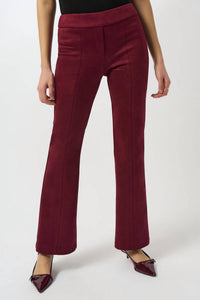 Joseph Ribkoff Faux Suede Wide Leg Pant in merlot - women's pants