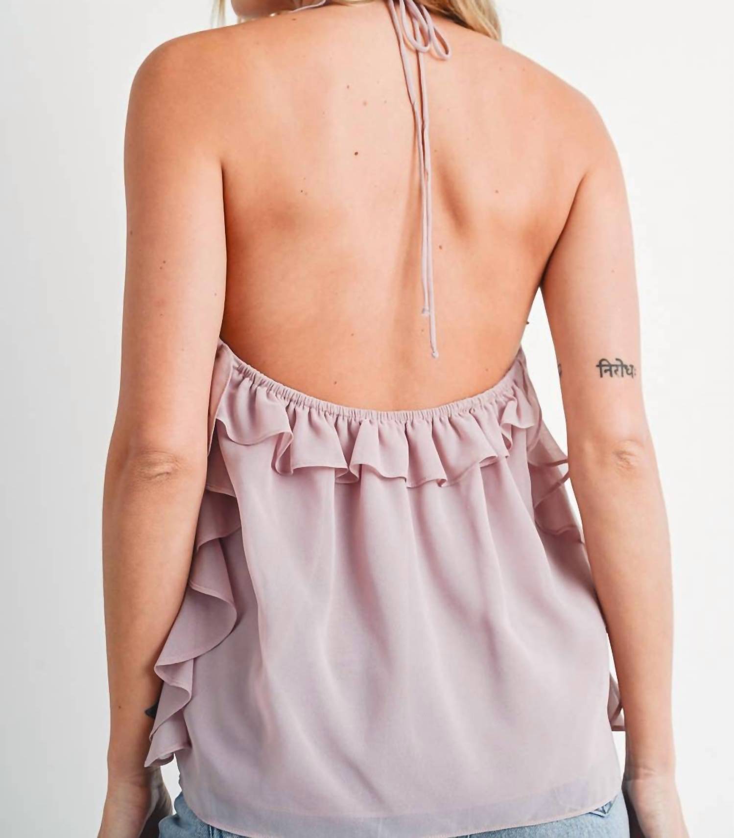 Bluivy - Bi- Ruffled Halter Blouse