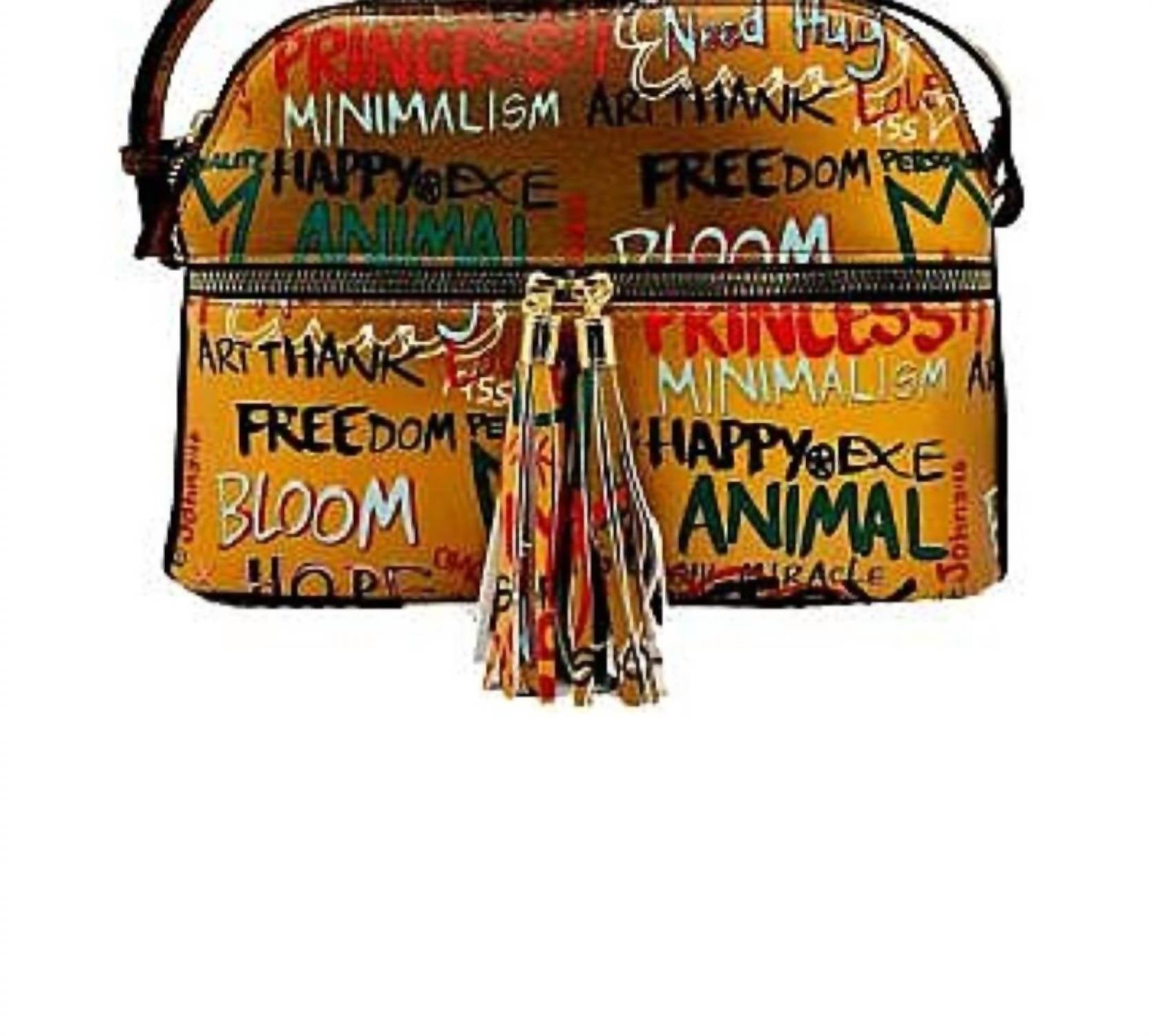 ALBA HANDBAG Women's Graffiti Mid Bag in tan - women's bag
