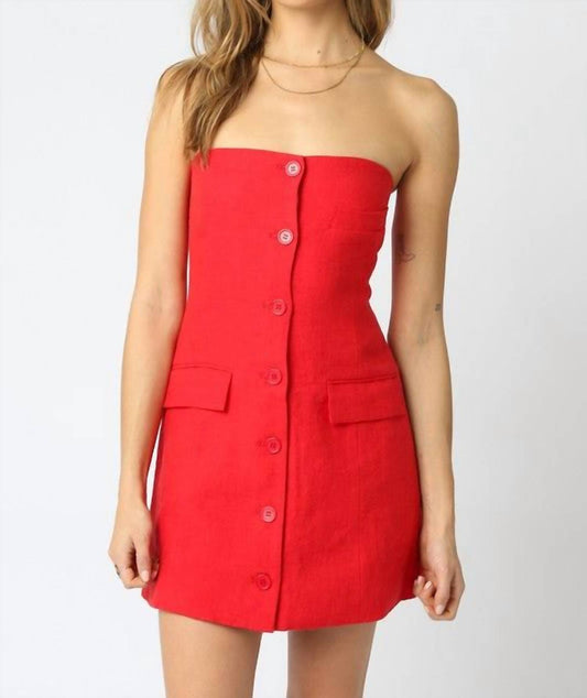 Olivaceous - Giselle Strapless Mini Dress