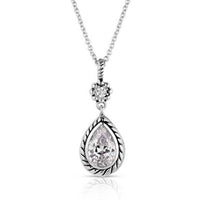 Montana Silversmiths - Women's Leading Light Crystal Platinum Teardrop Necklace