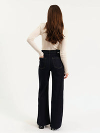 DAZE Far Out High Rise Wide Leg Jeans in rinse 1 - women's jeans - alternate view