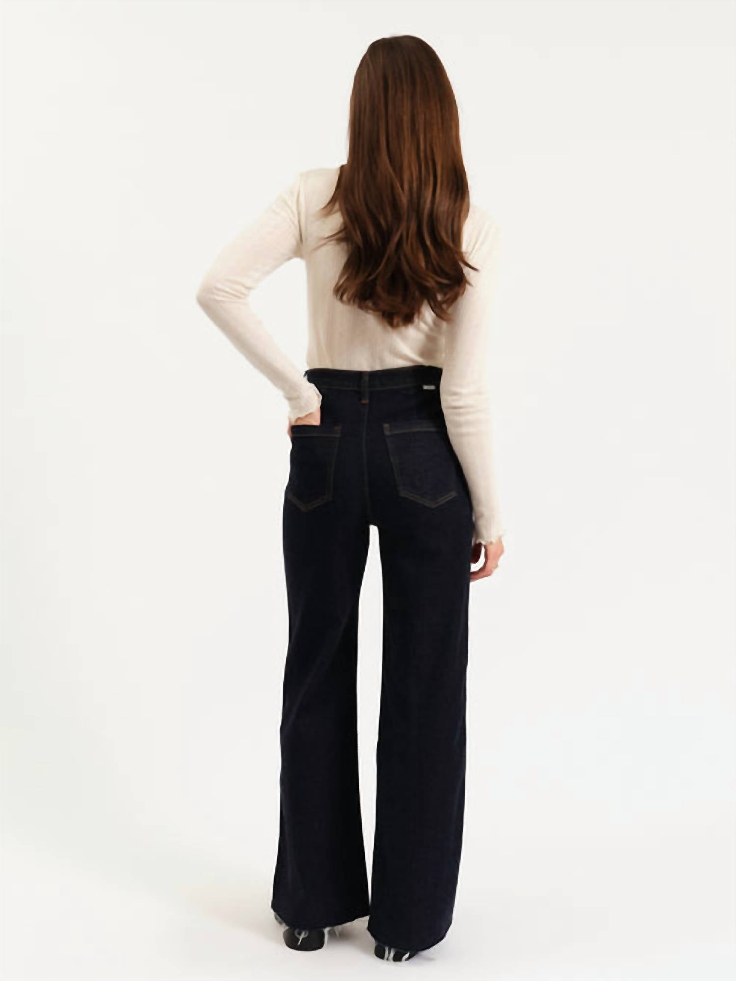 DAZE Far Out High Rise Wide Leg Jeans in rinse 1 - women's jeans - alternate view