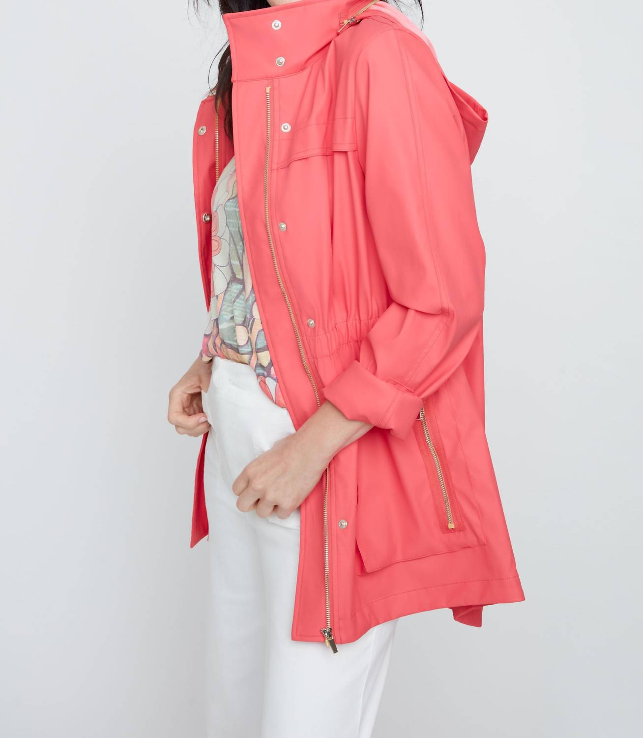 Renuar Let It Rain Rain Jacket in geran - women's jacket - detail view