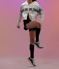 Brodie Cashmere - Beach Stripe Cropped Hoodie