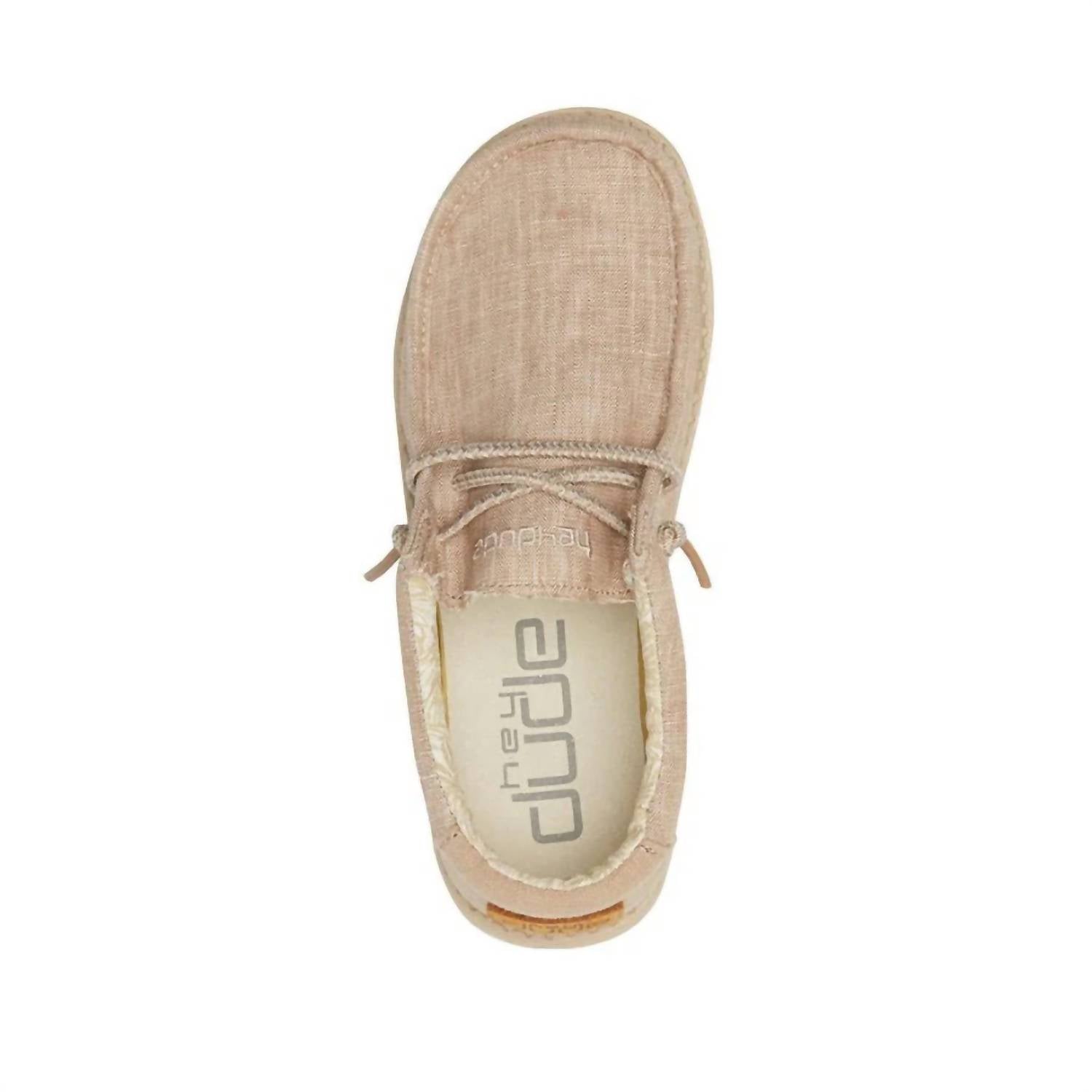 HEY DUDE Boy's Youth Wally Basic Shoe in beige - men's loafer - view 5