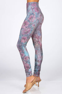 M.RENA Floral Printed Leggings in mauve - women's pants - alternate view