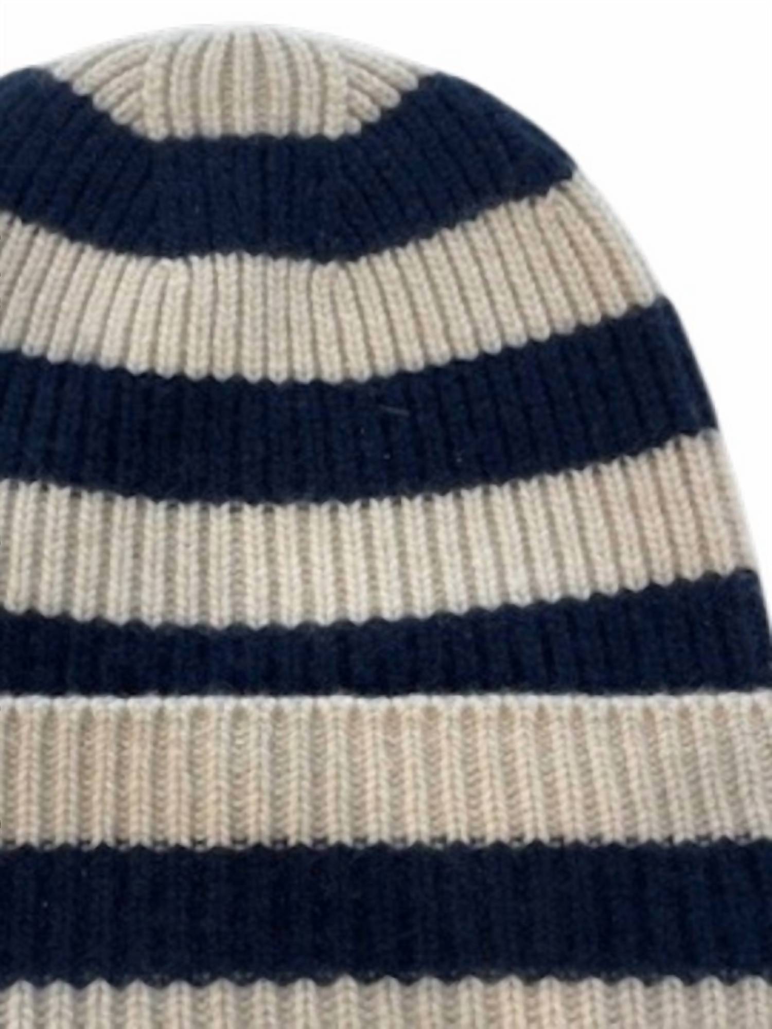 Cute Stuff Women's Nina Beanie Hat in night blue white stripe - women's hat - alternate view