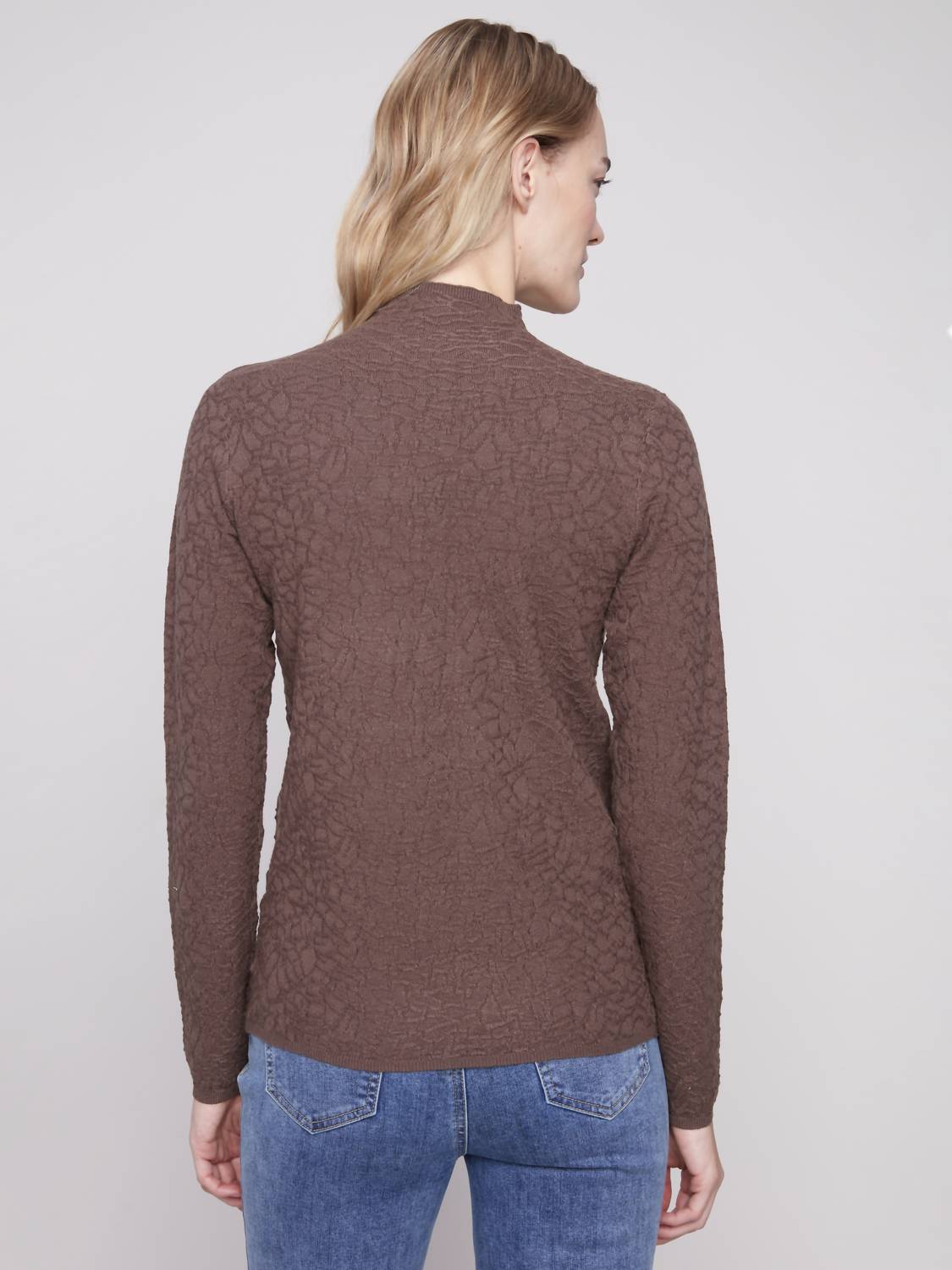 Charlie B - Textured Mock Neck Shirt