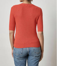 Lilla P - Elbow Sleeve Split Neck Sweater