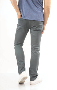 JACHS NEW YORK Straight Fit 5 Pocket Summer Commuter Pants in grey - men's pants - alternate view