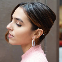 Gold & Honey - Women's Flat Oval Lucite Hoop Earrings