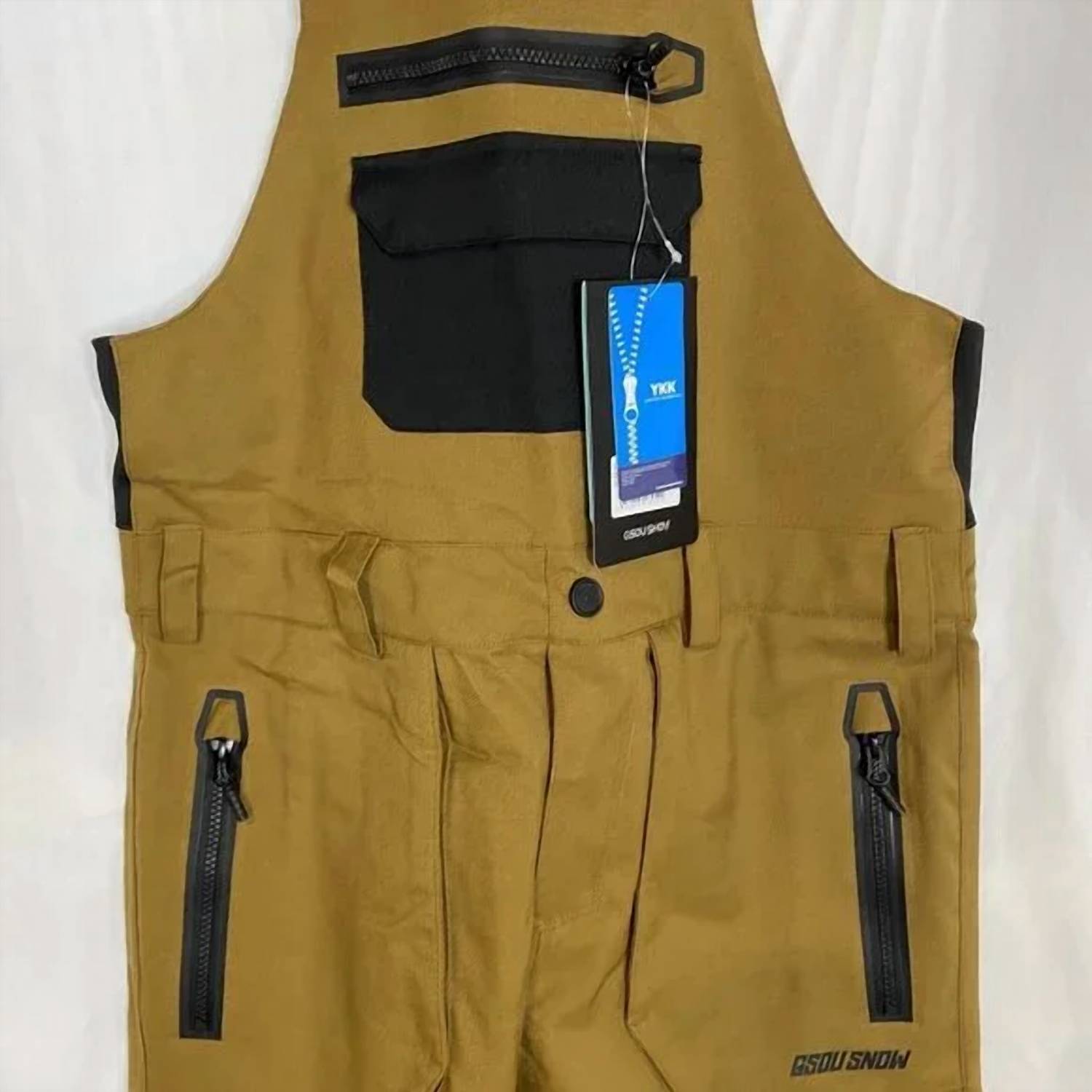 Gsou Snow Men’s Relaxed Fit Snow Bibs With Knee Reinforcements in brown - men's pants - view 10