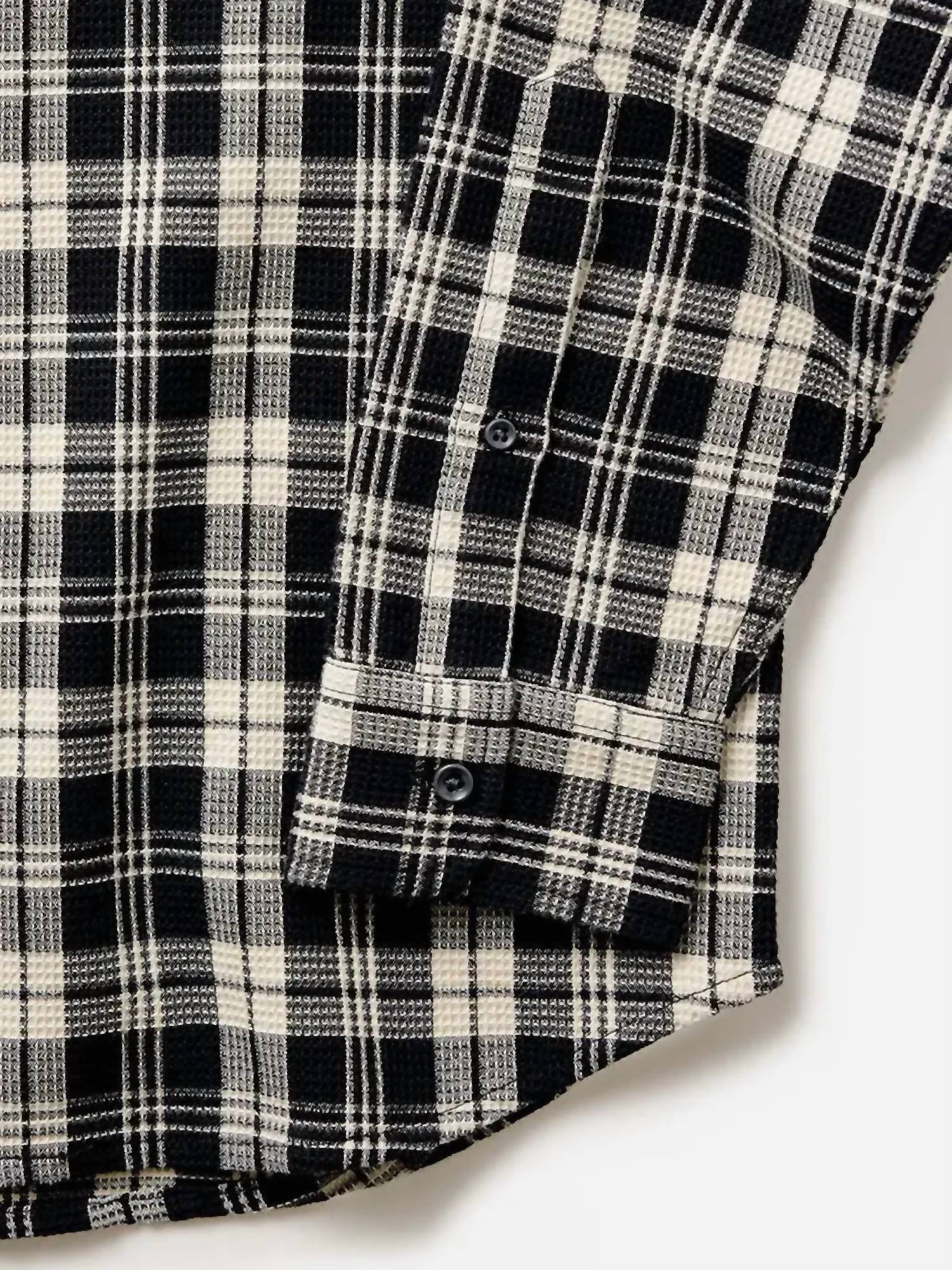 Taylor Stitch Jack Shirt in coal plaid waffle - men's shirt - view 4