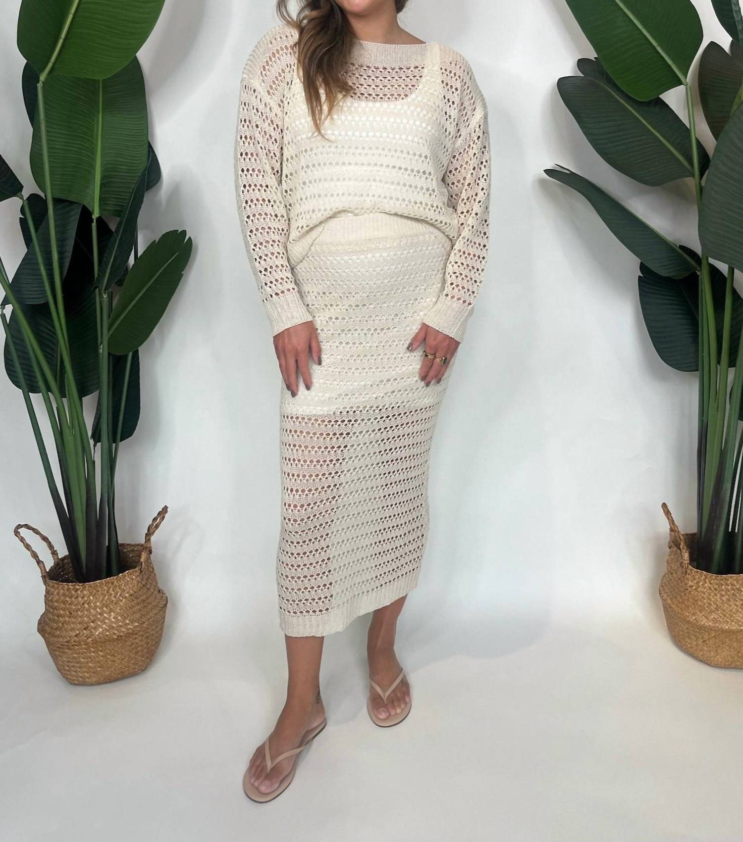 Kld. Signature - Open Knit Midi Skirt