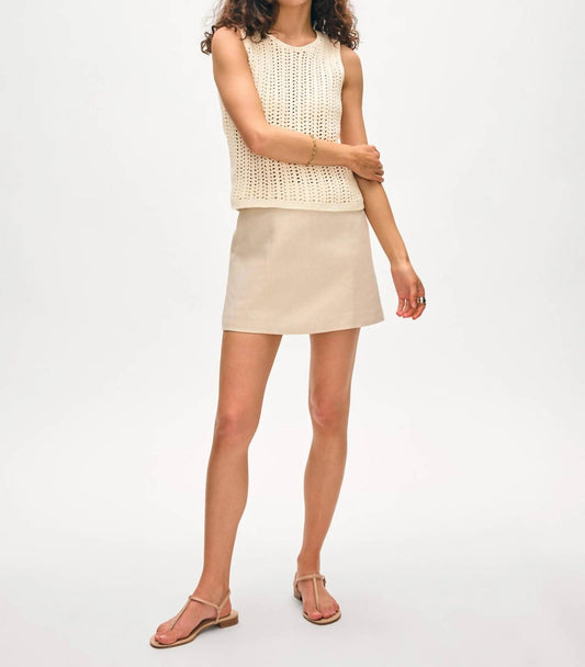 White + Warren - Hand Crocheted Lofty Cotton Tank Top