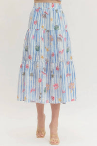 Entro - Summer Print Midi Skirt