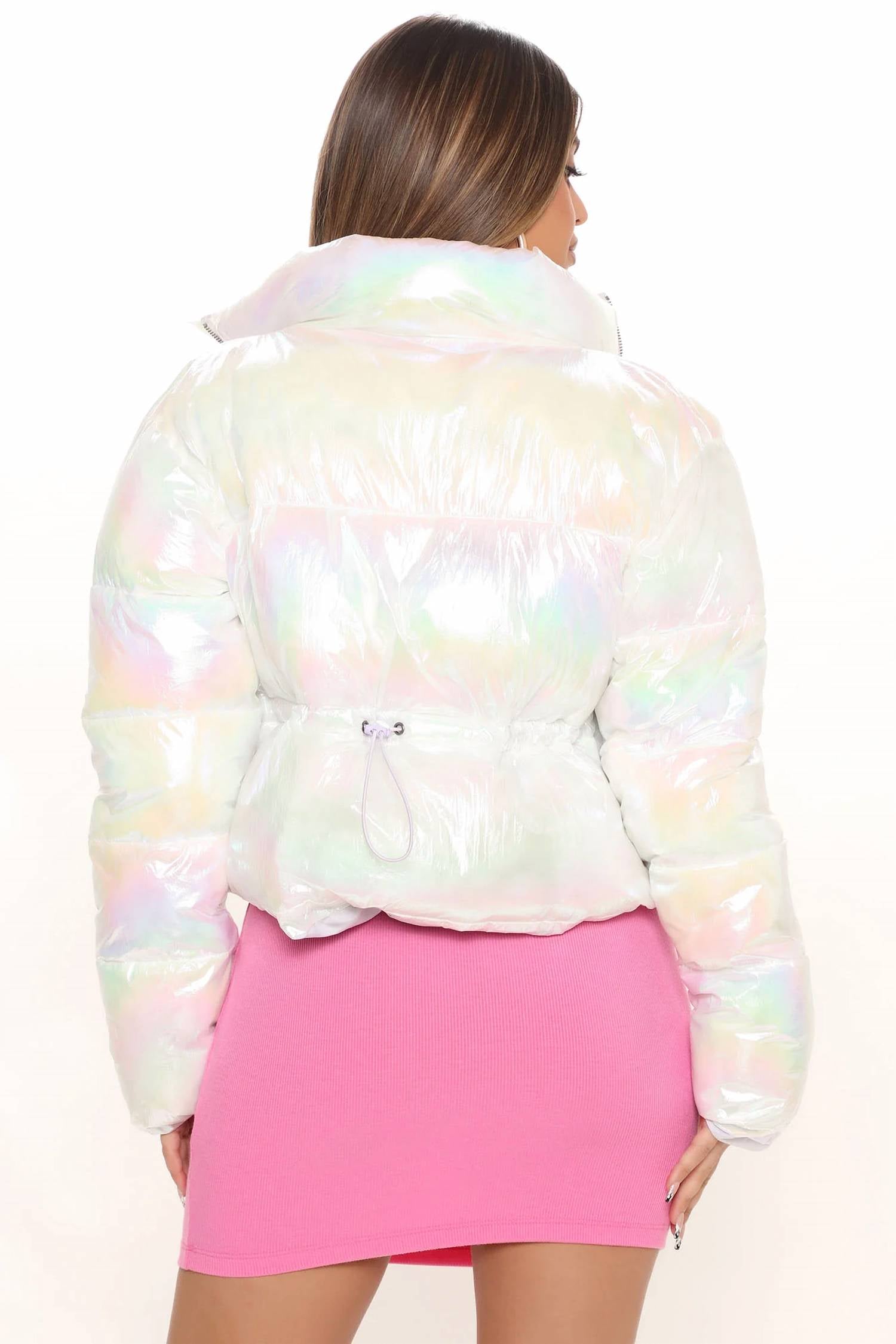 Hyfve - Long Sleeve Iridescent Puffer Jacket