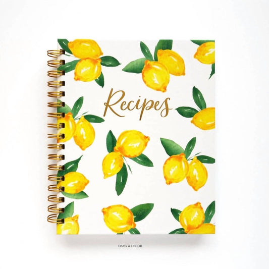 Daisy And Decor - Lemon Print Recipe Journal (hardcover)