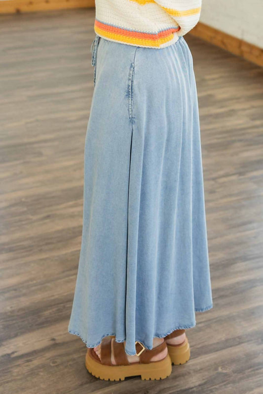 En Creme - JAYLA DENIM MIDI SKIRT