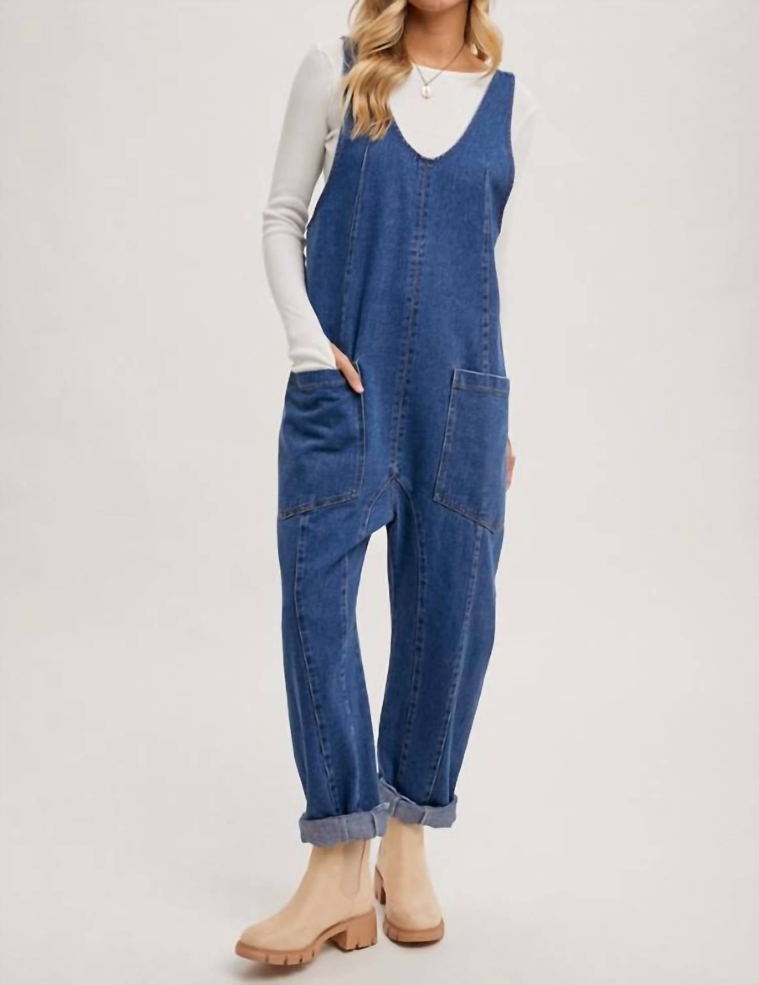 Bluivy - Relaxed Fit Denim Jumpsuit