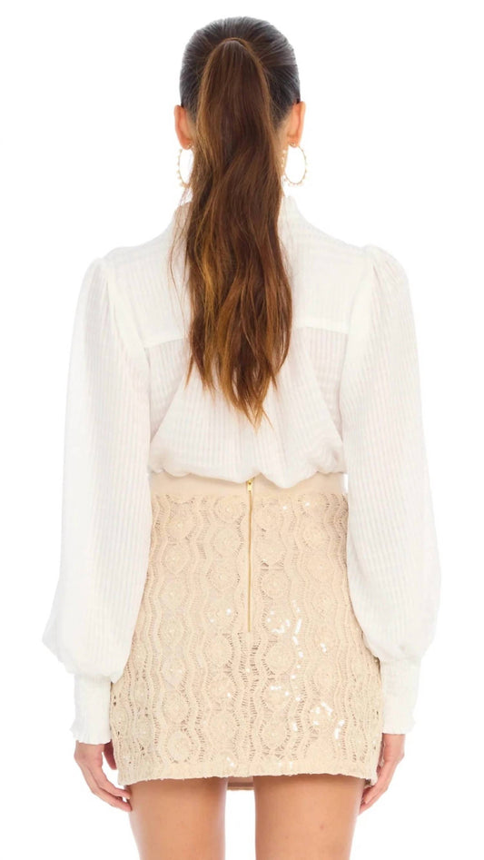 Allison New York - Dawn Beaded Knit Mini Skirt