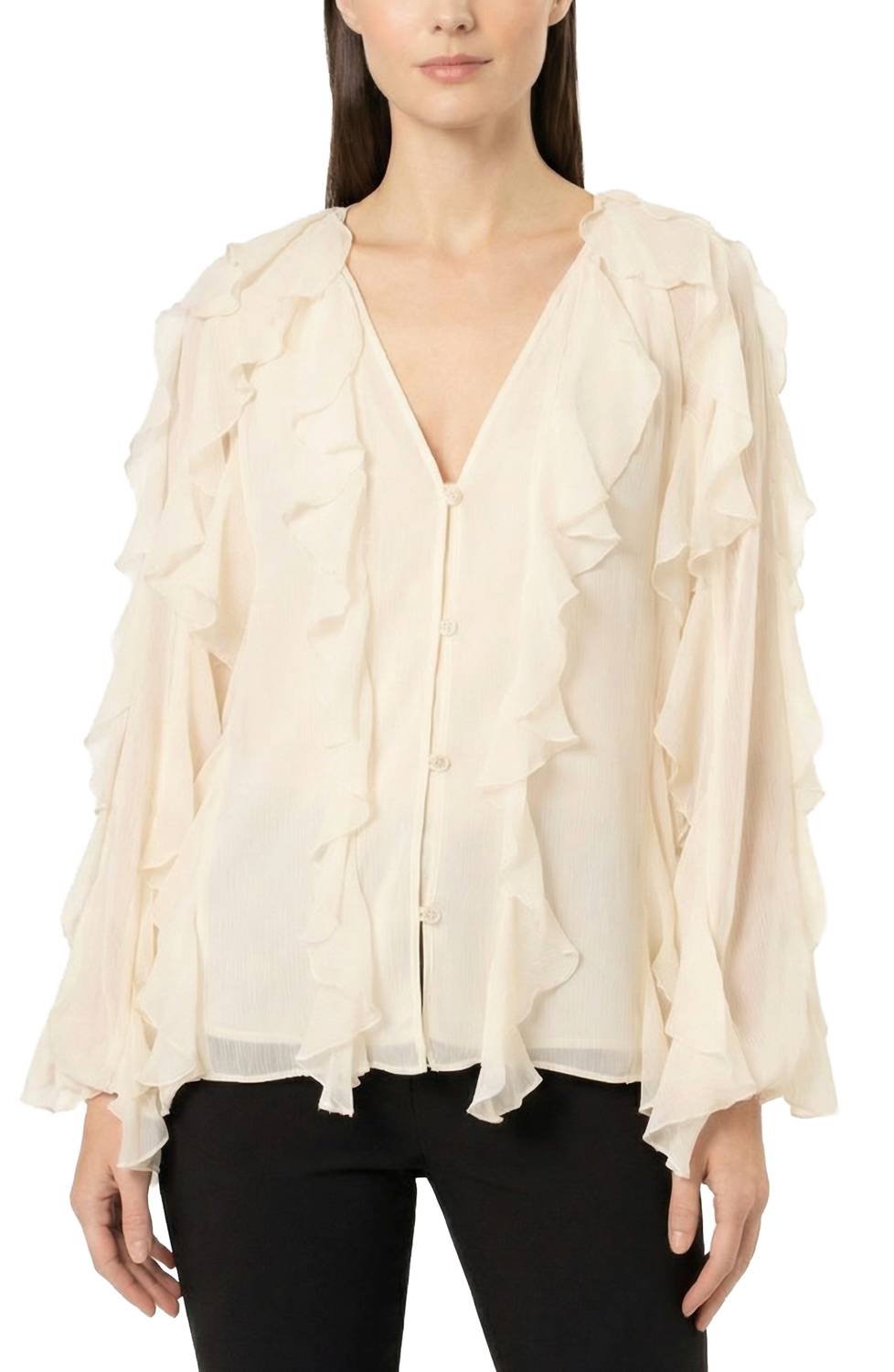 Area Stars Women's Flyn Ruffle Blouse in ivory - women's blouse