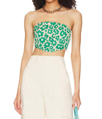 for Love & Lemons Cooper Crop Top in green - women's shirt