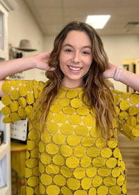 Umgee - Polka Dot Lace Boxy Cut Top
