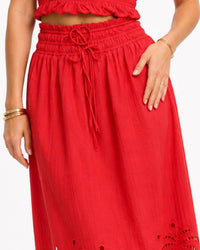 Adelyn Rae - EIRA EMBROIDERED MIDI SKIRT